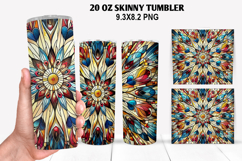 Flower Skinny Tumbler 20oz Wrap Design, Winter Tumbler Wrap Product Image 1