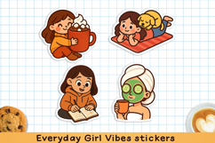 Everyday Girl Vibes printable sticker pack. PNG. Product Image 4