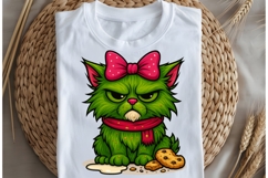 Green funny Christmas cat png design for T-shirts Product Image 5