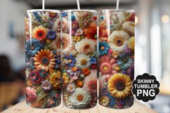 Beautiful Mixed Colorful Flowers - Tumbler PNG Design Product Image 1