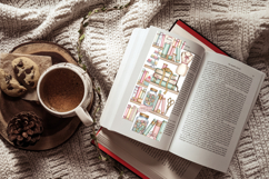 Watercolor Bookshelf Bookmark Set,Artistic Floral Library Product Image 7