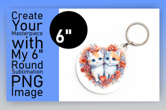 Stylish Circle Design for Keychains , Cute Cat Product Image 1