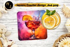 Cocktail Square Coaster design,Cocktail Coaster sublimation Product Image 1