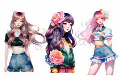 Cute Asian woman 20 PNG Digital download Product Image 9