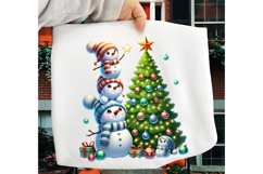 Cute Christmas Snowman PNG, Funny Christmas Snowman PNG Product Image 1