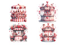Valentine booths watercolor clipart Product Image 8
