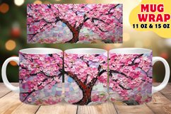 Artistic Flower Stained Glass Sublimation 11oz 15oz Mug Wrap Product Image 1