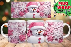 Sparkling Snowman in 3D: Winter Mug Wrap Elegance Product Image 1