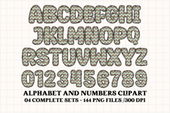 Boho tribal Alphabet png clipart, boho letters doodle Product Image 2