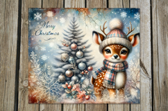Christmas deer | 4 retro xmas Sublimation Tumbler designs P2 Product Image 4