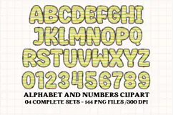 Cute Kids Monster Alphabet & Numbers doodle PNG Clipart Product Image 2