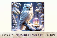 Sublimation Tumbler Wrap 3D White Owl / Png file Product Image 2