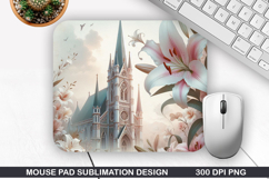 Flower Mouse Pad Sublimation, Easter Mouse Pad PNG Design Product Image 1