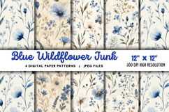 Blue Wildflower Junk Journal JPG Product Image 1