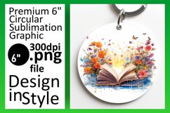 Floral Fauna &amp; Book Themed Ornament Sublimation Product Image 1