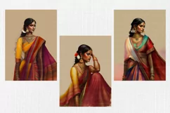 Desi art, Indian woman digital print 23 PNG Product Image 9