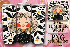 Artistic Woman Portrait Tumbler Wrap Sublimation 20oz Product Image 1