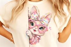 Bunny Coquette Bow PNG, Brushstroke bunny easter PNG, Bunny Product Image 4