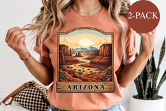 Arizona State PNG, Vintage Desert Sunset Sublimation Design Product Image 8