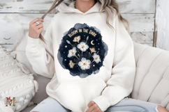 Bloom in the Dark PNG, Celestial Flower Moon Sublimation Product Image 7
