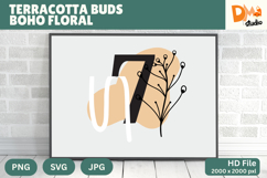 Terracotta Buds Boho Floral Monogram Product Image 1
