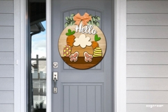 Hello Bunny Door Hanger Laser Cut | Wooden Door Sign Product Image 8