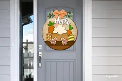 Hello Bunny Door Hanger Laser Cut | Wooden Door Sign Product Image 8