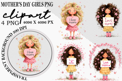 Whimsical Mother's Day Girls PNG Clipart Watercolor png Product Image 1