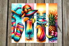 BeachLife | tropical Skinny Tumbler Sublimation design PLUS2 Product Image 4