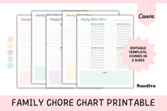 Family Chore Chart Canva Template 2 Product Image 1