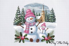 Pink Snowman Clipart Bundle PNG Product Image 9