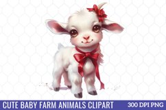 Cute Baby Farm Animals Clipart Bundle Product Image 9