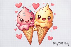 Cute Valentine Kawaii Clipart PNG Product Image 1