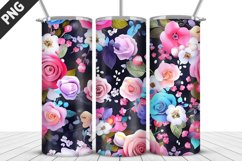 Flowers Tumbler Wrap | Sublimation Design | Tumbler PNG Product Image 1