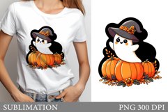 Cute Ghost Sublimation. Cute Ghost T-Shirt Design Product Image 1