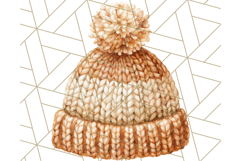 Watercolor Winter Hats and Scarves Clipart PNG Product Image 4