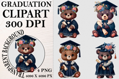 Whimsical Graduation Animal Clipart PNG, Graduation PNG Product Image 1