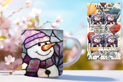 3D Stained Glass Snowman Wrap Design 11oz 15oz Product Image 1