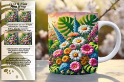 Dynamic 15oz Mug Wrap Png Artwork , Flower Product Image 1