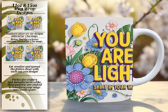 Gorgeous 11oz Mug Wrap Png Artwork , Flower Quote Product Image 1