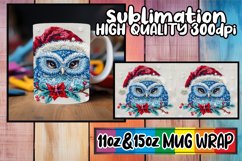 Christmas Owl Wrap Embroidered Mug 11oz 15oz Design Product Image 1