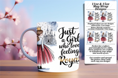 Floral 11oz Mug Wrap Png Template , Just A Girl Product Image 1