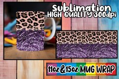 Luxe Glitter Leopard &amp; Blossom Mug Decals 15oz 11oz Product Image 1