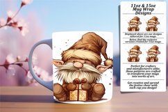 Holiday Gnome Watercolor 11oz/15oz Mug Wrap Sublimation Product Image 1
