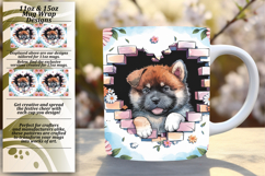 Custom 11oz Mug Wrap Png Design , Cute Dog Product Image 1