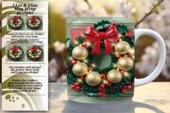 Trendy 11oz Mug Wrap Png Design , 3D Xmas Product Image 1
