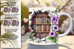 Cute 15oz Mug Wrap Png Artwork , Books Product Image 1