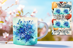 Stunning 11oz Mug Wrap Png Template , Watercolor Patter Product Image 1