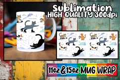 Cozy smiles 11oz 15oz sublimation wrap, Funny Cat Product Image 1