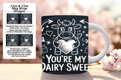 Unique 11oz Mug Wrap Png Artwork , Cute Cow Product Image 1